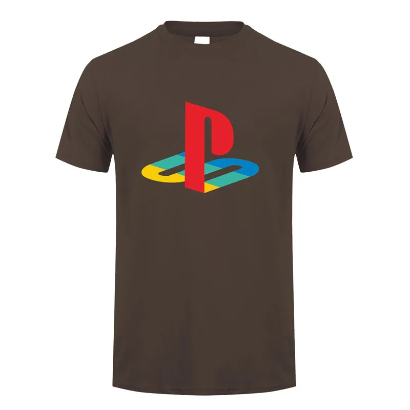 Playstation футболка мужские топы Игра Новая мода короткий рукав футболки мужские футболки - Цвет: Dark Chocolate