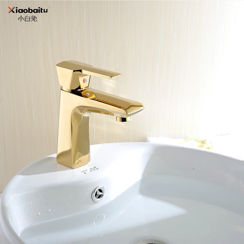 Bathroom Gold Square Basin Faucets Vanity Vessel Sinks Mixer Tap