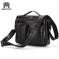 Новые сумки-мессенджеры для мужчин из натуральной кожи, сумка через плечо, винтажная сумка-портфель, сумка с несколькими карманами