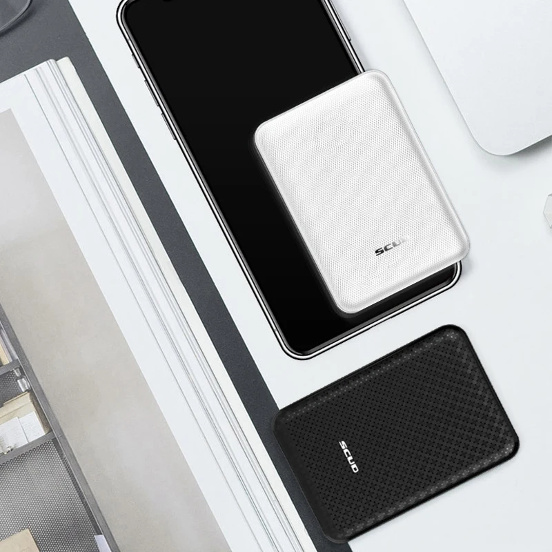 Scud mini power bank 10000 мАч + USB кабель со светодиодным цифровым дисплеем маленький тонкий