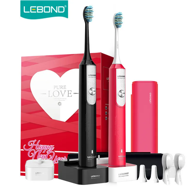 

LEBOND Sonic Electric Toothbrush Rechargeable LOVE Series 2Pcs/Gift Box With 3 Modes Portable Traveling Waterproof For Adults