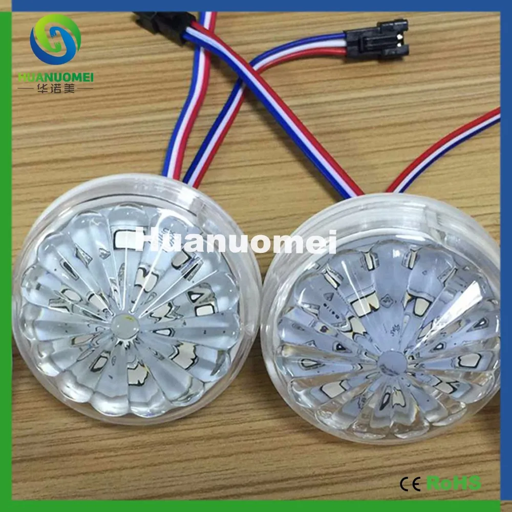

Transparent Flower Cover 12V 60mm 12leds UCS1903 rgb led pixel module light addressable pixels white frame 5050 smd rgb led chip