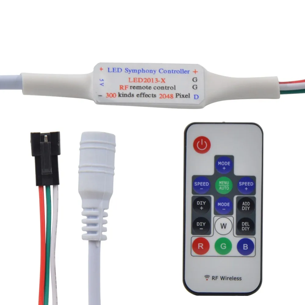50 шт. 2013x Φ контроллер DC5V 14Key RGB 300 видов изменений эффектов для WS2812B WS2811
