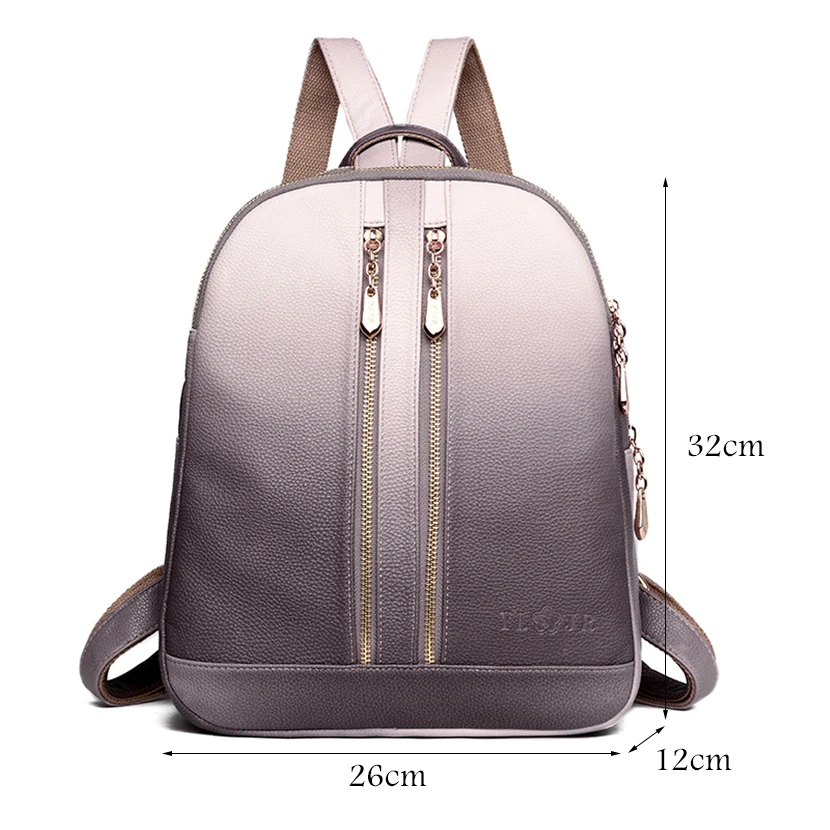 Модный женский рюкзак с двойной молнией, брендовый кожаный рюкзак для женщин, вместительные школьные сумки, дизайнерские сумки на плечо для женщин