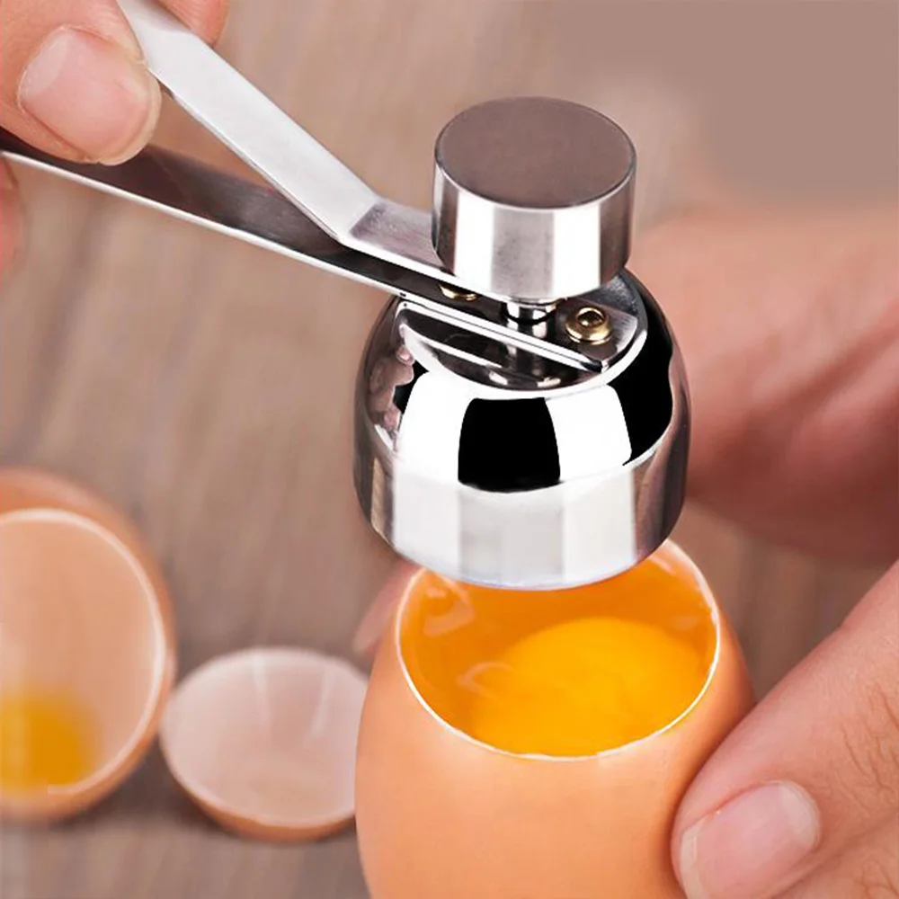 

Mealivos Stainless Steel Boiled Egg Topper Shell Cutter Knocker Raw Egg Cracker Separator Egg Opener Kitchen Gadgets