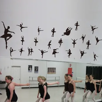 

23 Pcs Ballerinas Ballet Dance Dancing Wall Decal Classroom School Bedroom Dance Ballet Player Wall Sticker Girl Room Vinyl Art