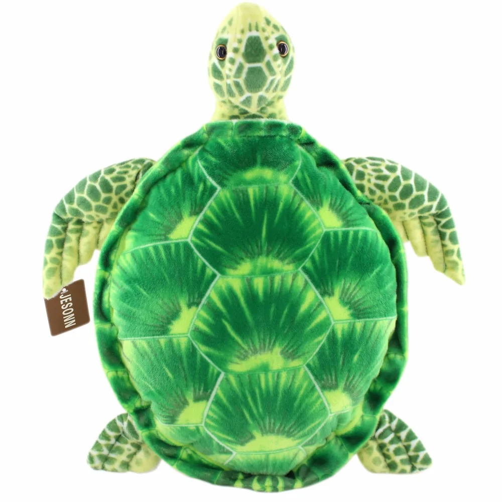 Jesonn Realistic Soft Stuffed Marine Animals Toy Turtle Plush for Kids' Pillow 