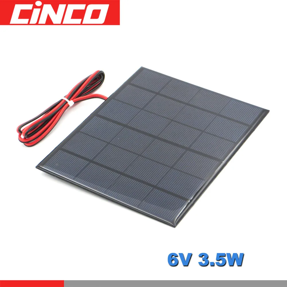 

Poly Panel Solar monocrystalline Silicon 6V 3.5W with 100cm extend cable DIY Battery Charger Module Mini Solar Cell wire toy