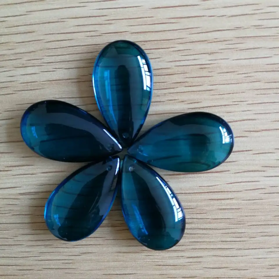 

50mm 100pieces Zircon Blue Pendant Crystal for Lamp Lights Teardrop Ornaments Crystal for Decoration Wedding