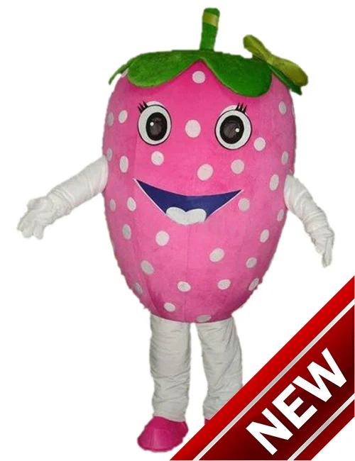 Pink Strawberry Fruit mascot costumes 100 real picture adults