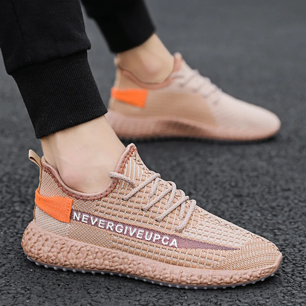 

Man shoes sneakers orange Fly Knit Breathable Sneakers Fashion Fluorescence Casual Shoes sport shoes men #G3