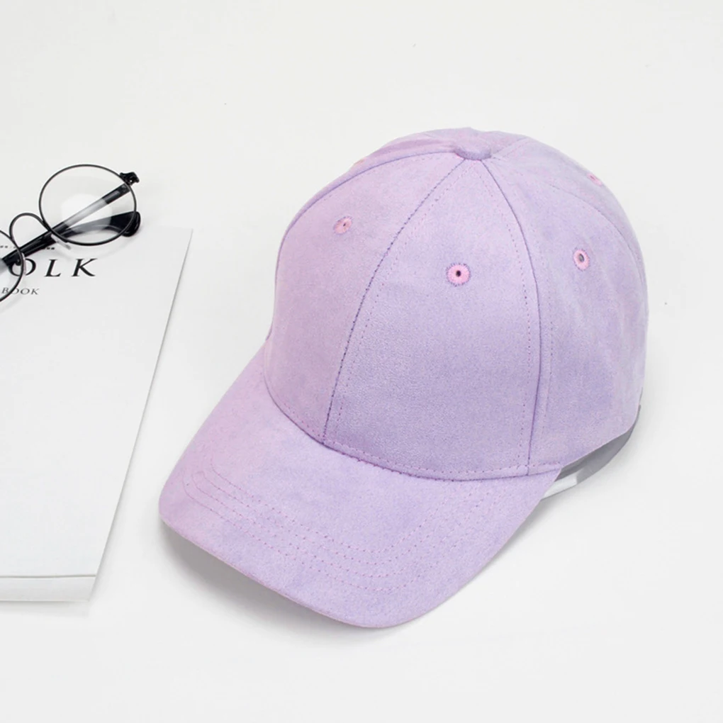 

2019 Baseball Cap Adjustable Unisex Artificial Suede Hat Curved Brim Hat Solid Color For Men For Women