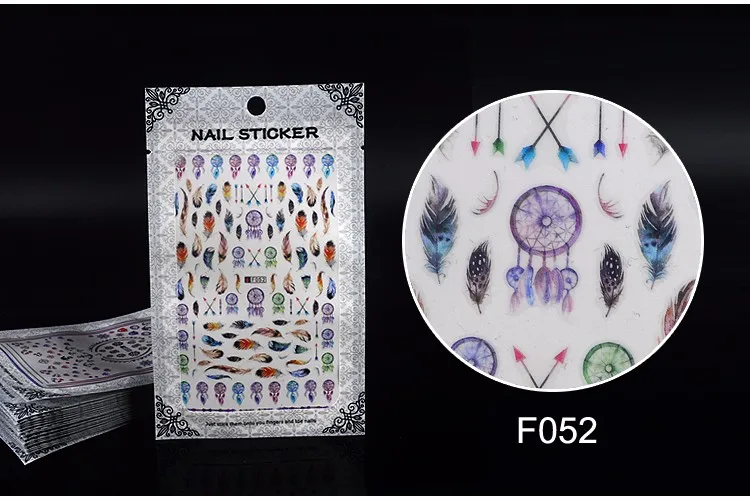WUF 1 шт. ультратонкие 3D Цветочные Перья животные смешанный дизайн ногтей наклейки для украшения красоты инструменты для макияжа