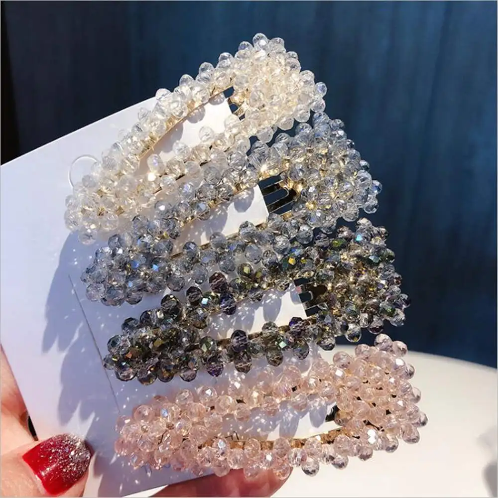 2019 Bling Rectangle Crystal Pearl Hair Clip Snap Barrette Stick Hairpin Hair Styling Accessories For Women 2019 Bling Rectangle Crystal Pearl Hair Clip Snap Barrette Stick Hairpin Hair Styling Accessories For Women