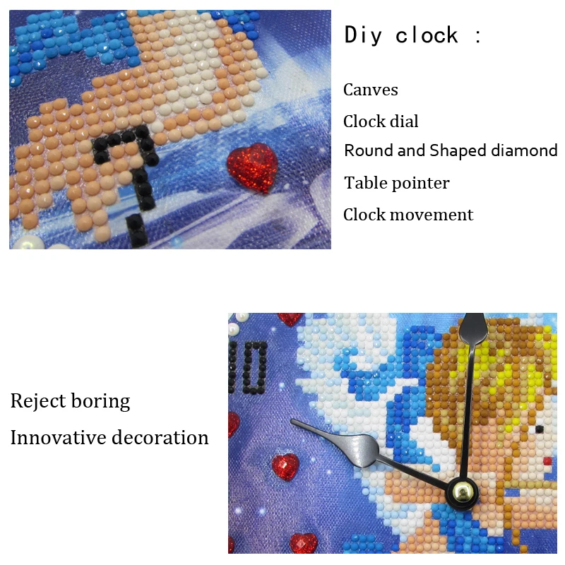 DPF DIY часы с алмазами Cupid 5D круглые бриллиантовые рисунки рукоделие Алмазная вышивка мозаика настенные часы украшение для дома живопись