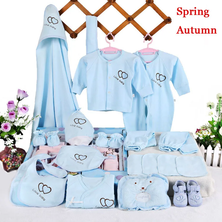 Emotion Moms/22 предмета, Одежда для новорожденных девочек одежда для малышей от 0 до 6 месяцев Одежда для мальчиков и девочек Подарочный комплект для малышей без коробки - Цвет: Autumn spring