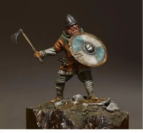 1/24 75 мм Viking с щитом Смола модель миниатюрная фигурка Unassembly Неокрашенная | Игрушки