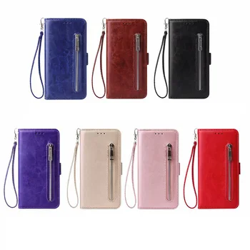 

Zipper PU Leather Wallet Case For Iphone XR XS MAX X 10 8 7 6 For Samsung S10 S10e Frame ID Card Slot Holder Magnetic 50PCS