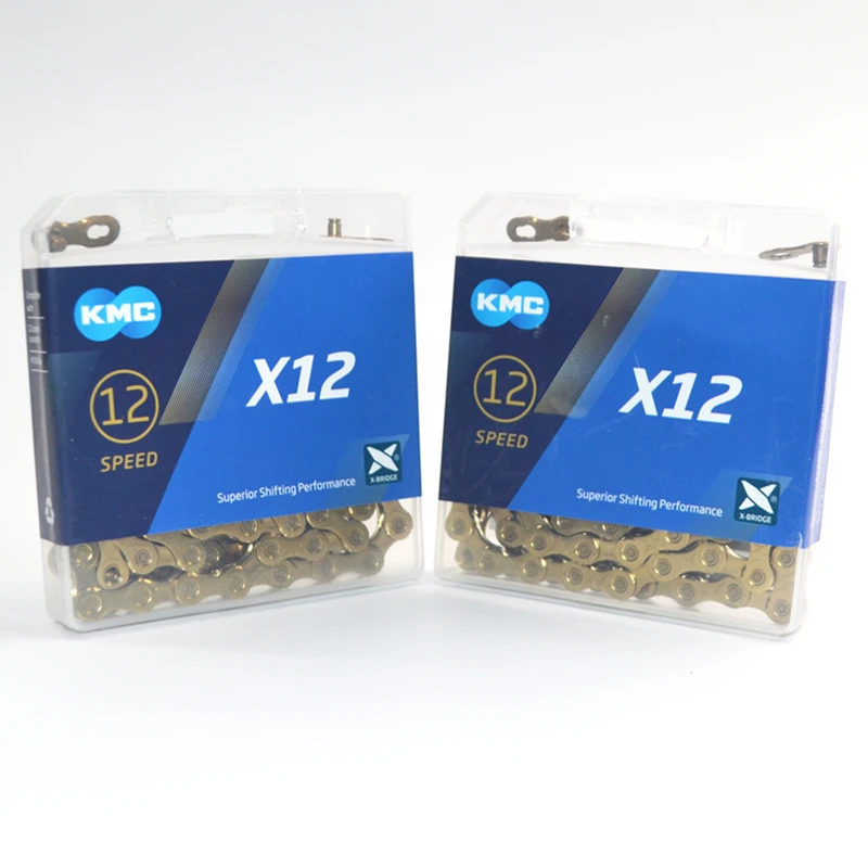 Perfect NEW KMC X12 Bicycle Chain 116L 12Speed Gold Bicycle Chain With Original box and Magic Button for MTB Mountain/Road Bike Parts 0