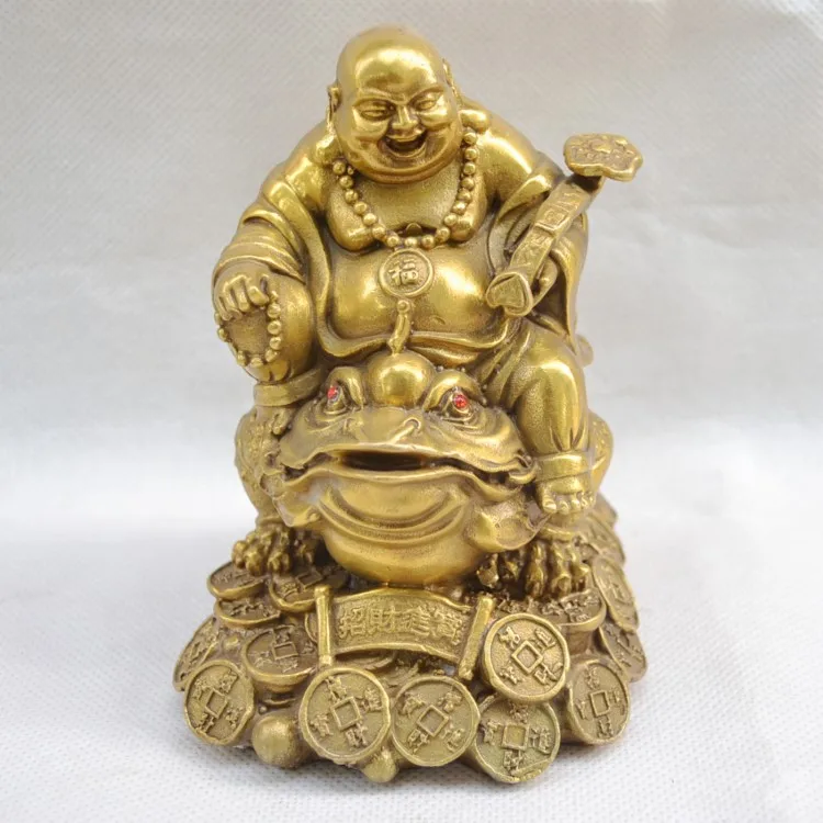 

Bronze statue copper buddha gold toad lucky feng shui decoration Bronze accessories