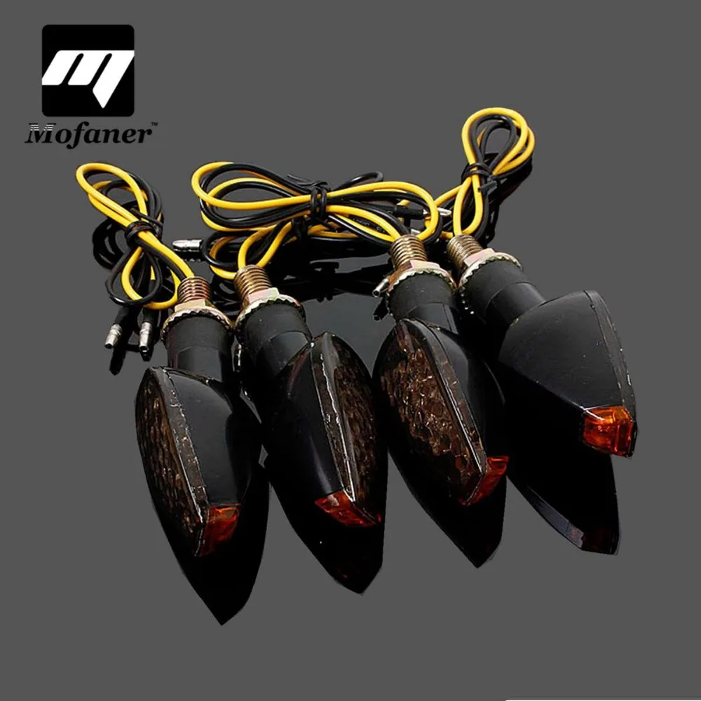 

4pcs Universal Motorcycle 15 LED Black Turn Signal Indicator Light Lamp Amber Blinker Smoked Lens For Yamaha/Suzuki/KTM