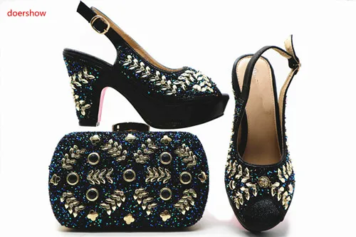 

doershow New Arrival African Shoe and Bag Set Italian Design African Shoe and Bag Set for Party In Women Nigerian shoes HX1-17