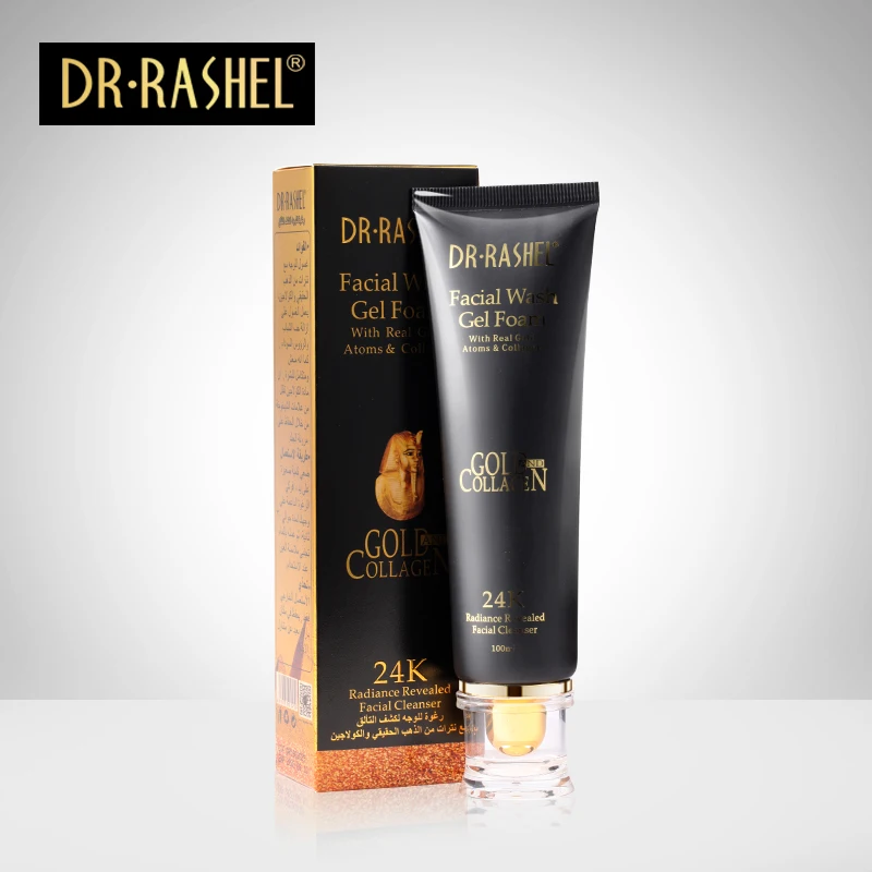 

2 pcs Facial Cleanser 24K Gold Atoms Face Wash Gel Foam Nourishing Moisturizing Whitening Skin Care 100 ml DRRASHEL