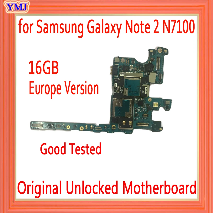 Европейская версия для материнской платы Samsung Galaxy Note 2 N7100 с системой Android 100%