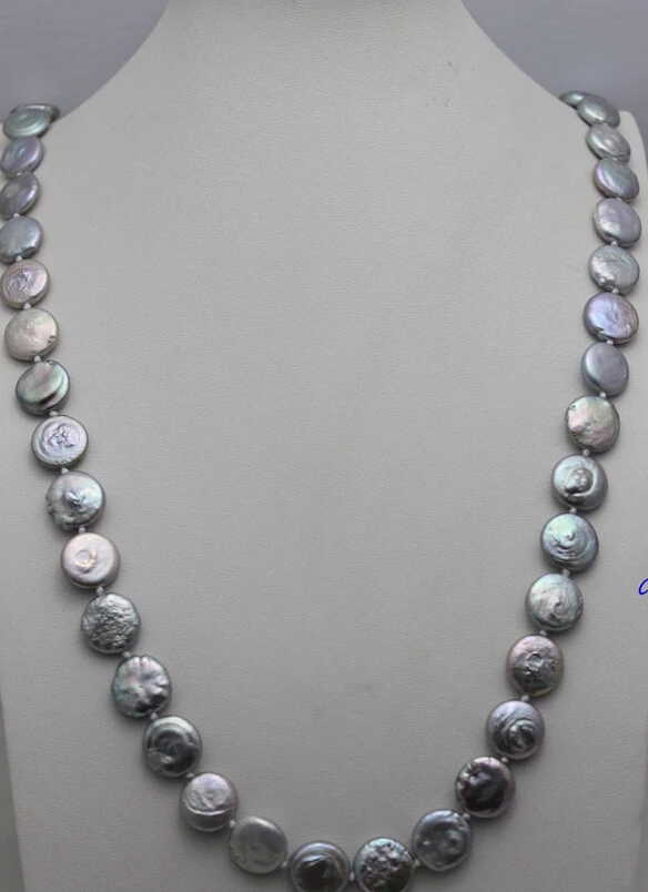 

ddh003327 "Handmade"Gray Freshwater pearl long necklace 32" No Metal Strand/String Beauty 28% Discount