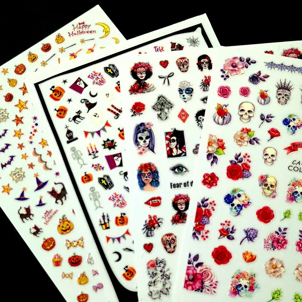 

Newest CA-342 halloween 3d nail art sticker Japan korea self-adhesive nail decal stamping template DIY nail wraps