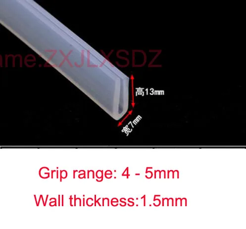 2 метра u-образный канал силиконовой резины для душевой двери стекло уплотнительная полоса края отделка остекление уплотнитель края защита
