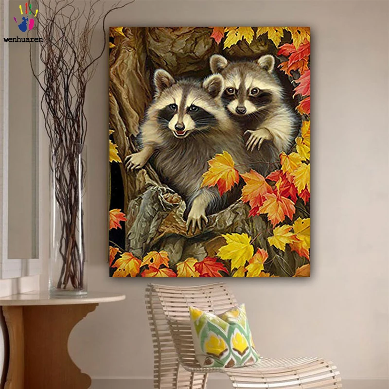 

DIY colorings pictures by numbers with colors Animal paintings picture drawing painting by numbers framed Home