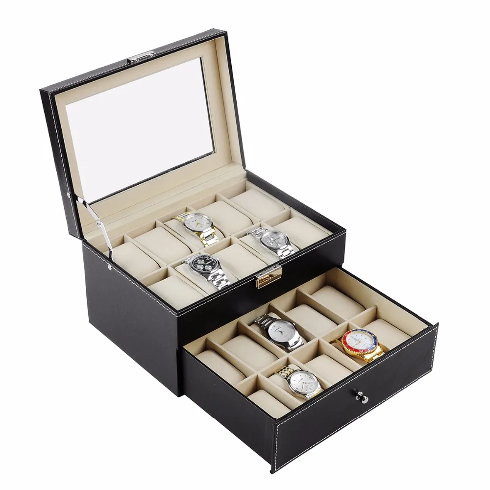 2017 Original Multifunctional Drawer style PU Watch Box Collection Jewelry Display Collection