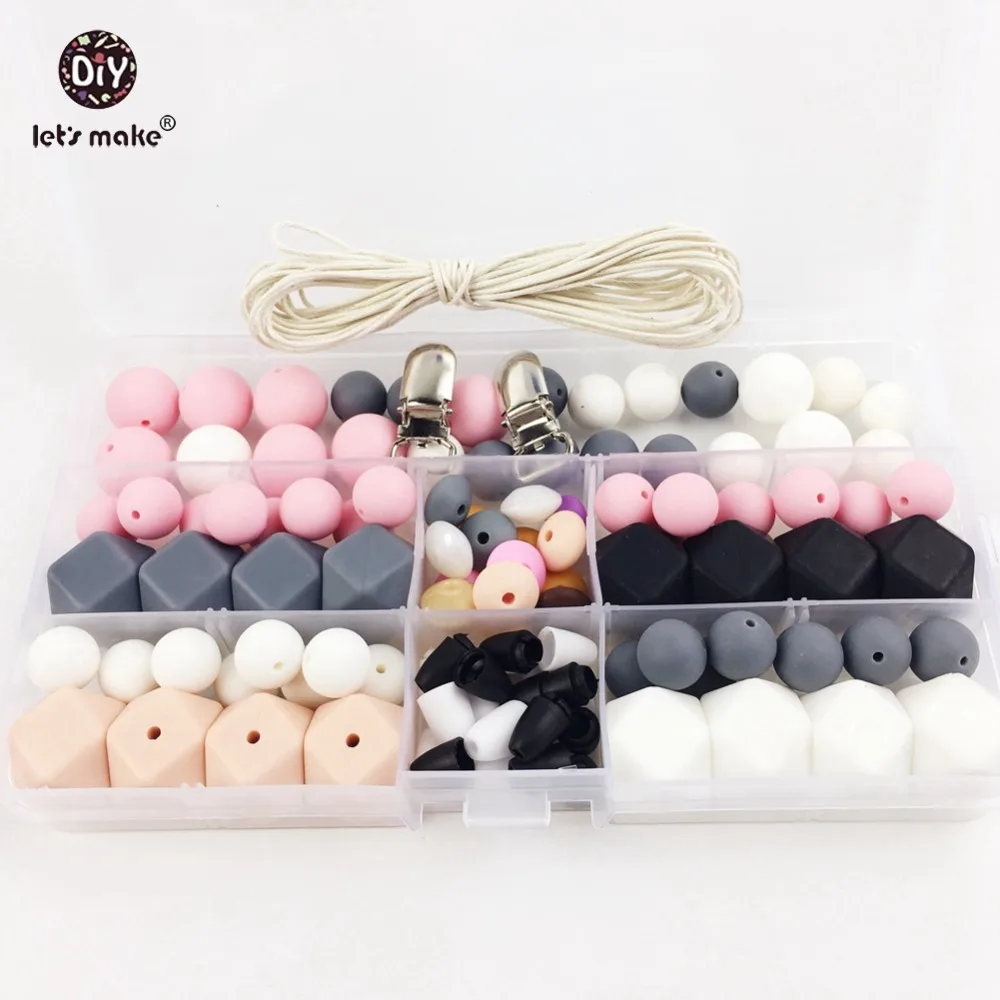 Let s Make Silicone Teether Baby DIY Crafts Set Pacifier Clips Crib Toy Safe And Natural