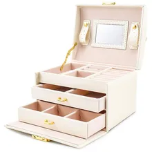 Чехол для ювелирных изделий/коробки/коробка для макияжа, чехол для косметики и ювелирных изделий с 2 выдвижными ящиками 3 слоя