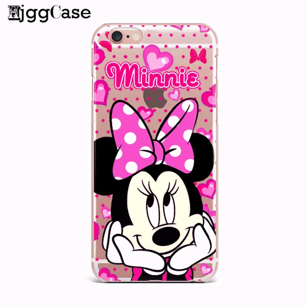 

Cute Mickey Mouse Pink Heart TPU Soft silicone Phone Case Coque Funda For iPhone X 5 5S SE 7 7Plus 8 8plus 6 6S Plus Cover Coque