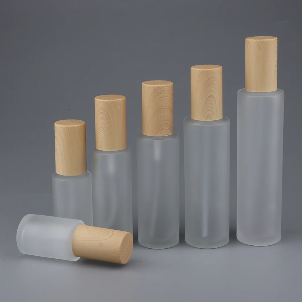 30~120 mL Semitransparent Glass Empty Pump Bottle Shampoo Conditioner Soap Dispenser Container for Travel