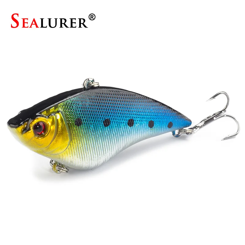  1pcs 7cm 16g  Winter Fishing Hard Bait VIB with Lead Inside Ice Sea Fishing Tackle Diving Swivel Jig Wobbler Lure 