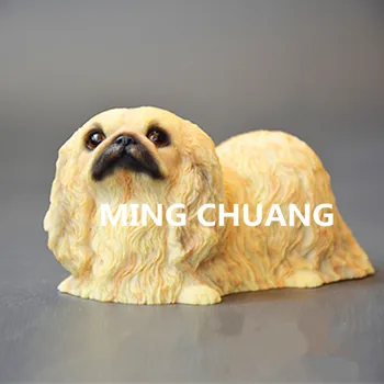 

Cute Simulation Puppy Statue Small-size terriers Pekingese The family and Non-sporting dogs Resin Action Figure Toy 8CM Q156
