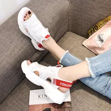 2019 summer new sandals women’s shoes thick platform fish mouth casual sandals sneakers shoes beach shoes soft bottom NY-22