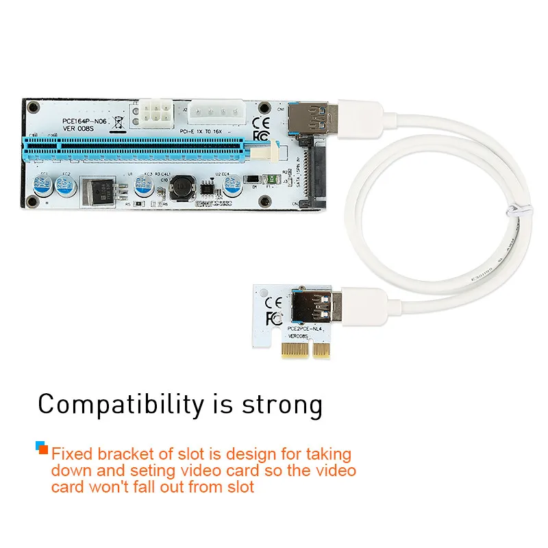 Расширитель PCI E Express 1 16x 80 см USB 3 0 4 контактный адаптер SATA GHMY для майнинговой
