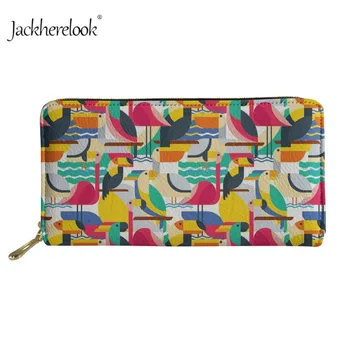 

Jackherelook Women Wallets Long Clutch Parrot Birds Print Animal Style Purses Moneybag Girls Coin Money Bag Cards Holder Pouch