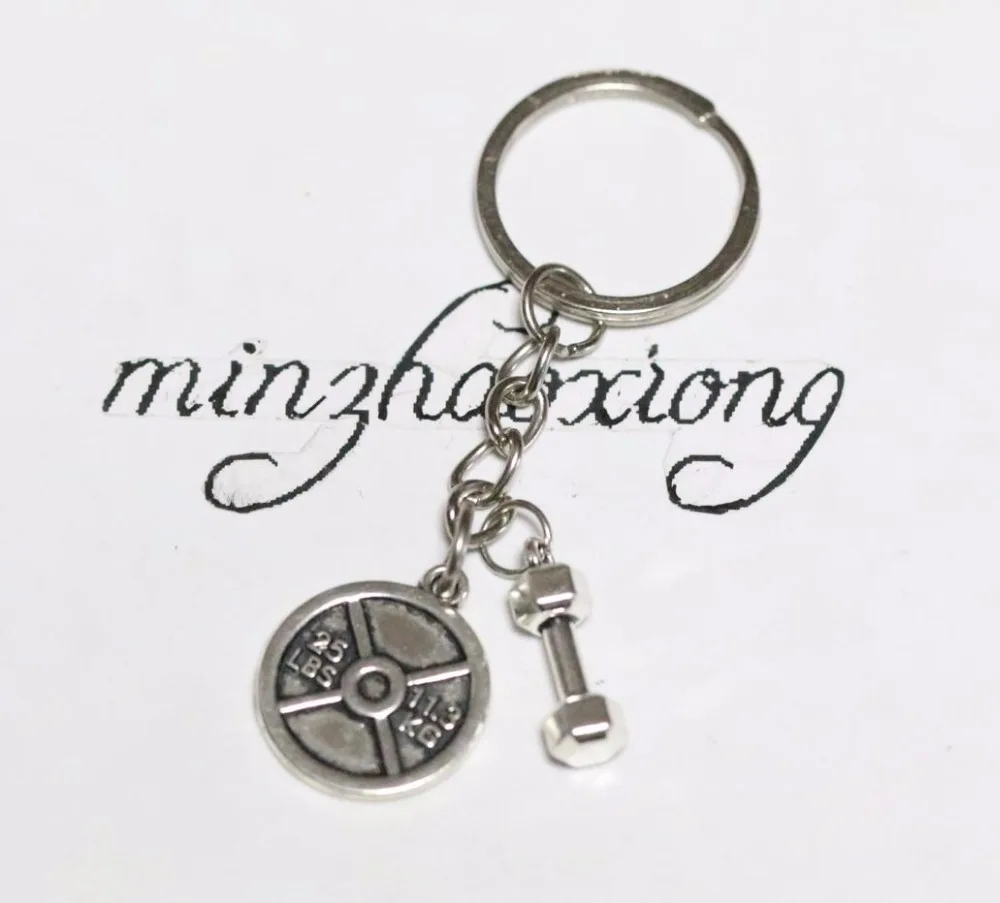

25lbs WEIGHT & Dumbbell Charm Keychain * Fitness Crossfit Bodybuilding Gym