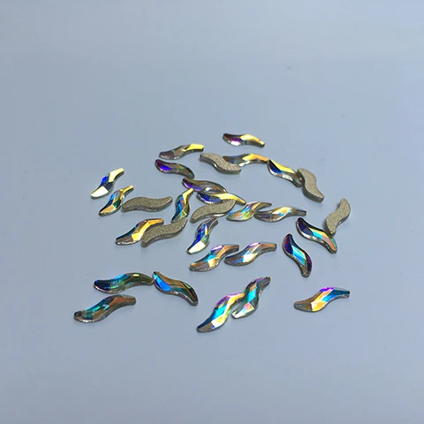 10 шт Кристальные AB 3D Стразы для дизайна ногтей, драгоценные камни с плоской обратной стороной, сделай сам, украшения для маникюра, алмазные украшения, различные формы для ногтей - Цвет: Size(2x9mm)