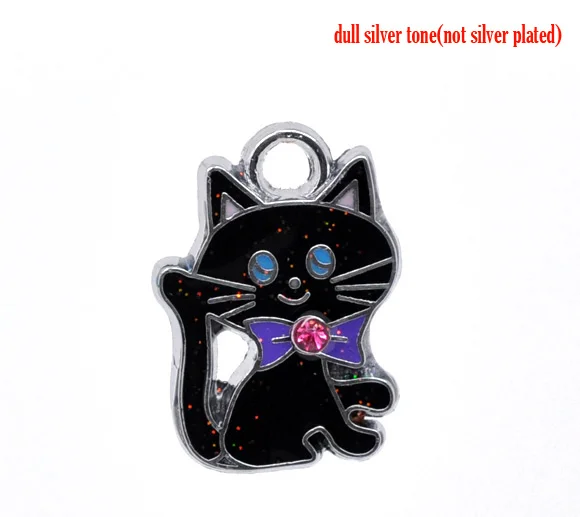 Подвески DoreenBeads из металлического сплава подвески в виде кота серебристые
