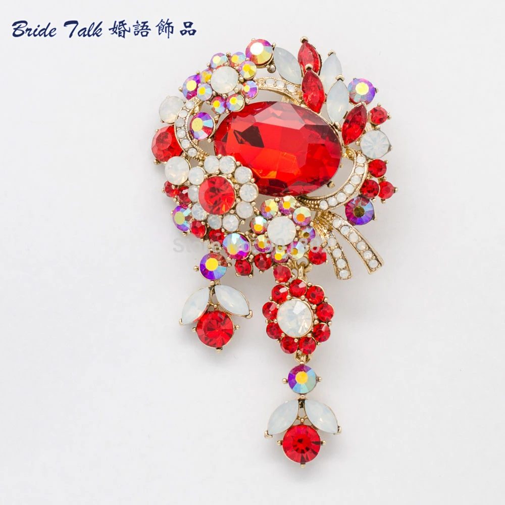 Женская Брошь с кристаллами 7 цветов 6537|brooches for women|bouquet broochpins women |