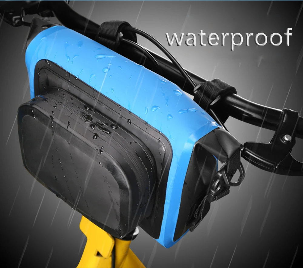 Excellent Waterproof Bicycle Bag Handlebar Basket Pack Mountain Bike Cycling Front Frame Tube Storage Shoulder Backpack Bike Accessories 3