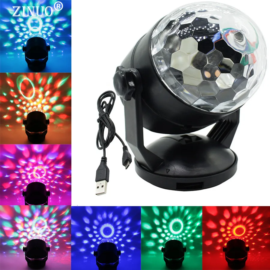 ZINUO المرحلة الإضاءة التحكم الصوتي تأثير RGB LED المرحلة مصابيح بطارية البلورة السحرية الكرة جهاز عرض ليزر ديسكو DJ كشاف إضاءة للحفلات