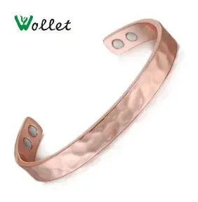 Wollet ювелирные изделия из чистой меди био магнитный браслет браслеты для мужчин женщин Открытый манжета от артрита ревматизма здоровья - Окраска металла: Pink