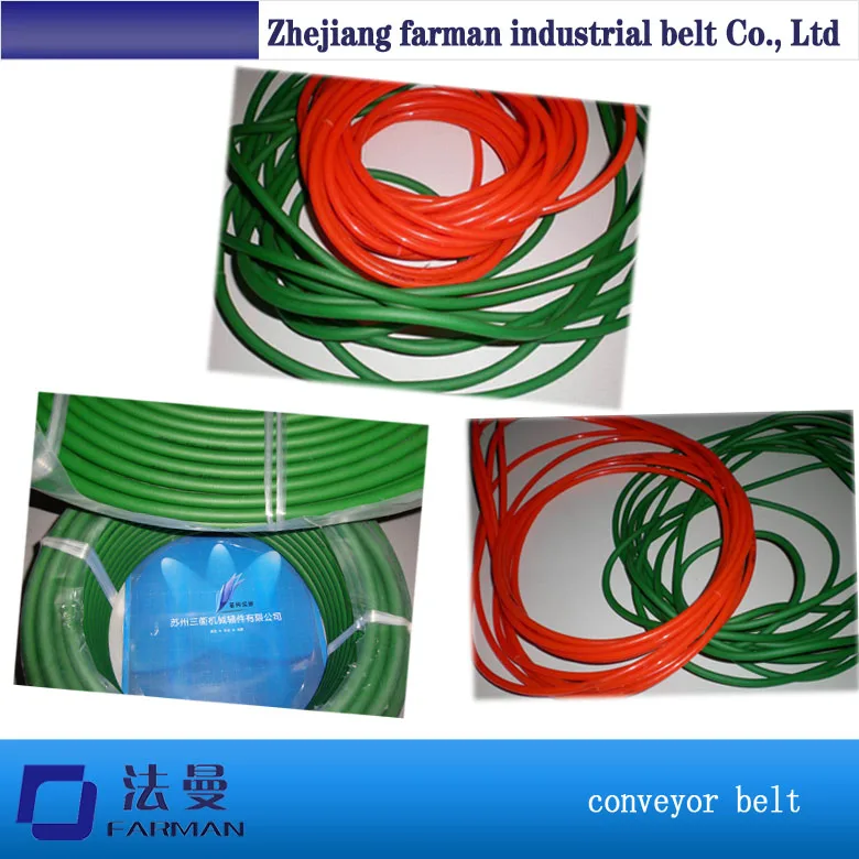 Dia 6mm pu green rough round drive belt